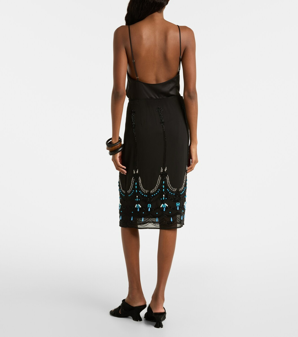 Xu Zhi Beaded jersey midi skirt