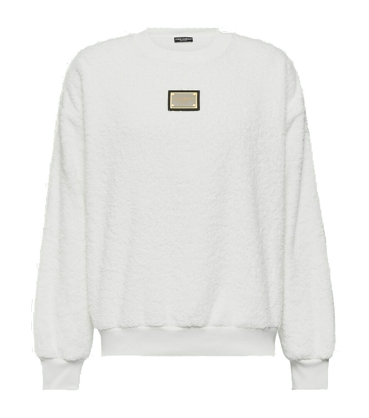 Photo: Dolce&Gabbana - Embellished cotton terry sweatshirt