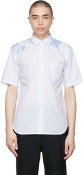 Comme des Garçons Homme Deux White & Blue Poplin Stripe Shirt