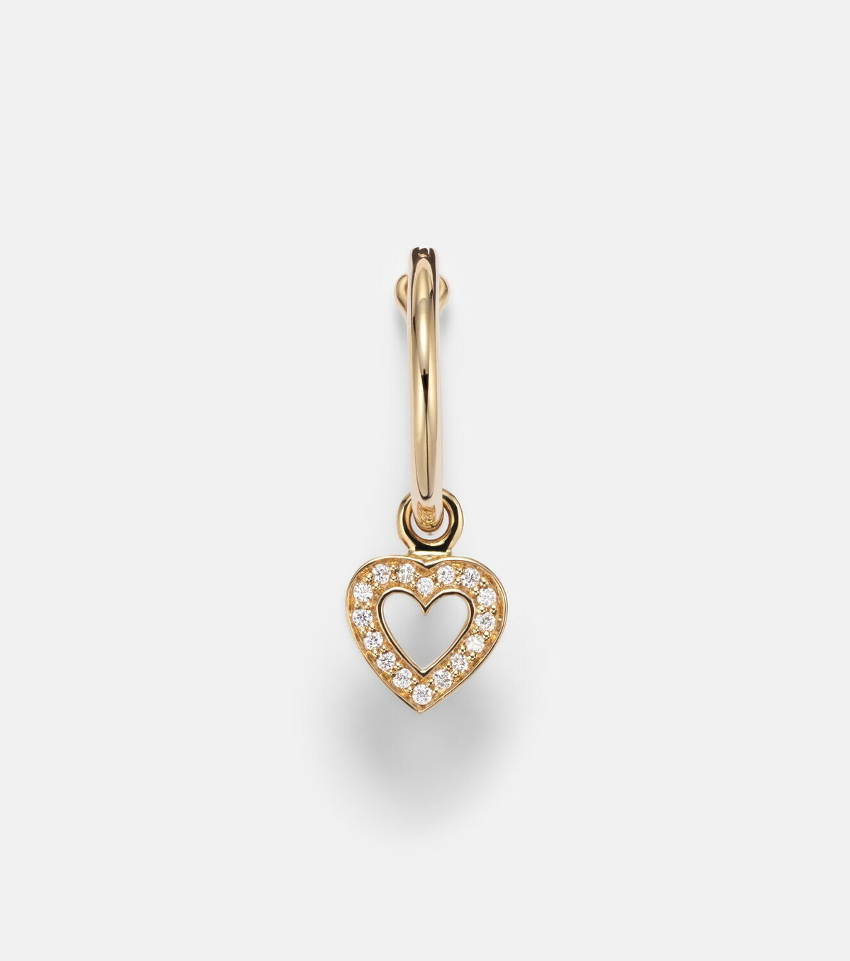 Sophie Bille Brahe Lettre De Mini Cœur 18kt gold single hoop earring with diamonds