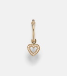 Sophie Bille Brahe Lettre De Mini Cœur 18kt gold single hoop earring with diamonds