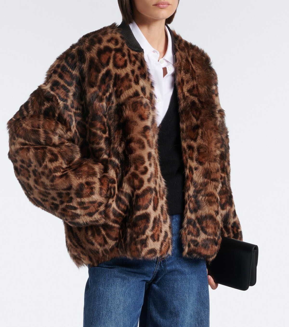Arma Violet reversible shearling bomber jacket
