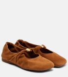 Loewe Pebble Soft suede Mary Jane flats
