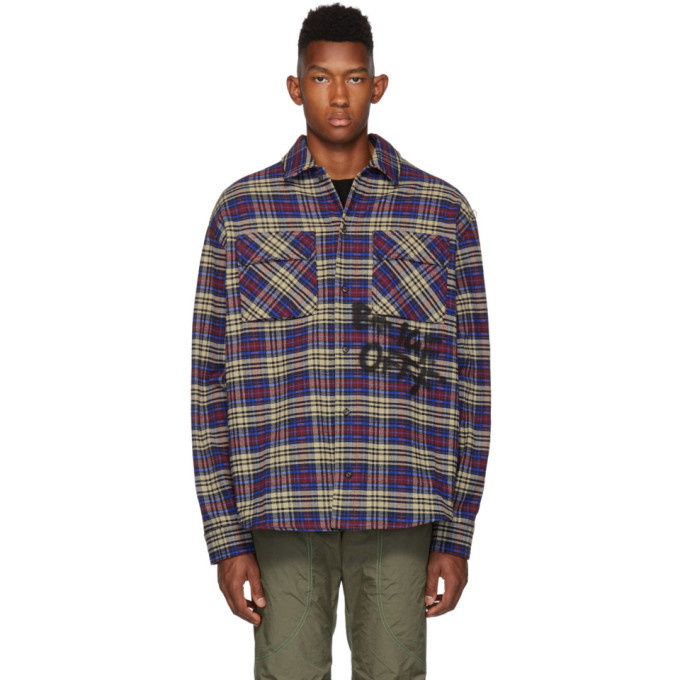 Photo: Off-White Blue and Black Flannel Check Shirt