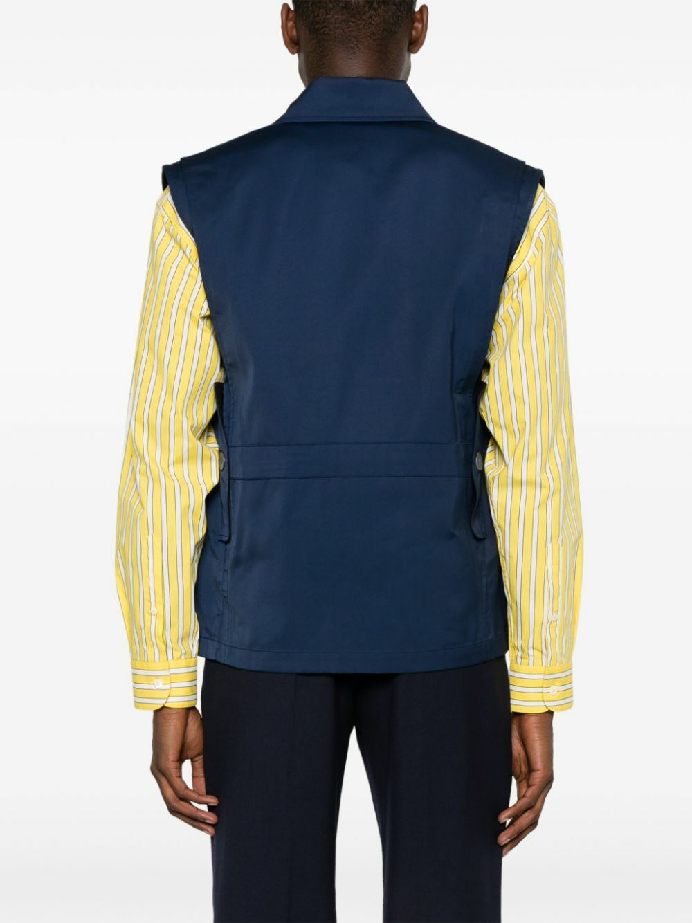 Labrum London Blue Geometric-Print Zip-Up Gilet