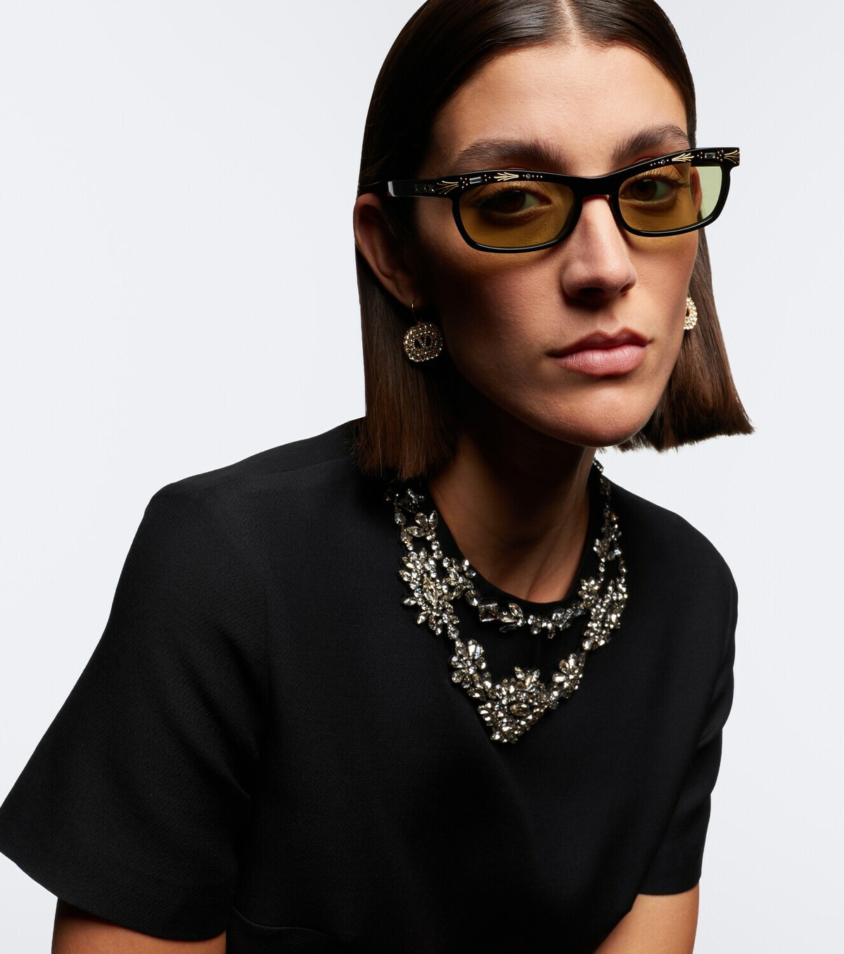 Valentino La Coureuse embellished rectangular sunglasses