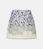 Alémais Printed linen and cotton miniskirt