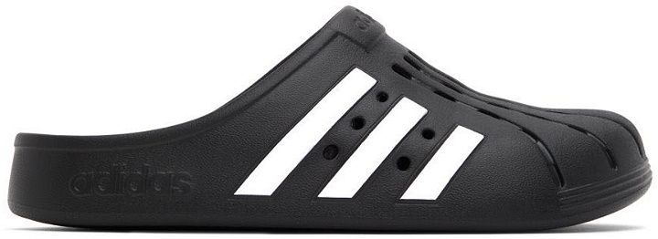 Photo: adidas Originals Black Adilette Clog Sandals