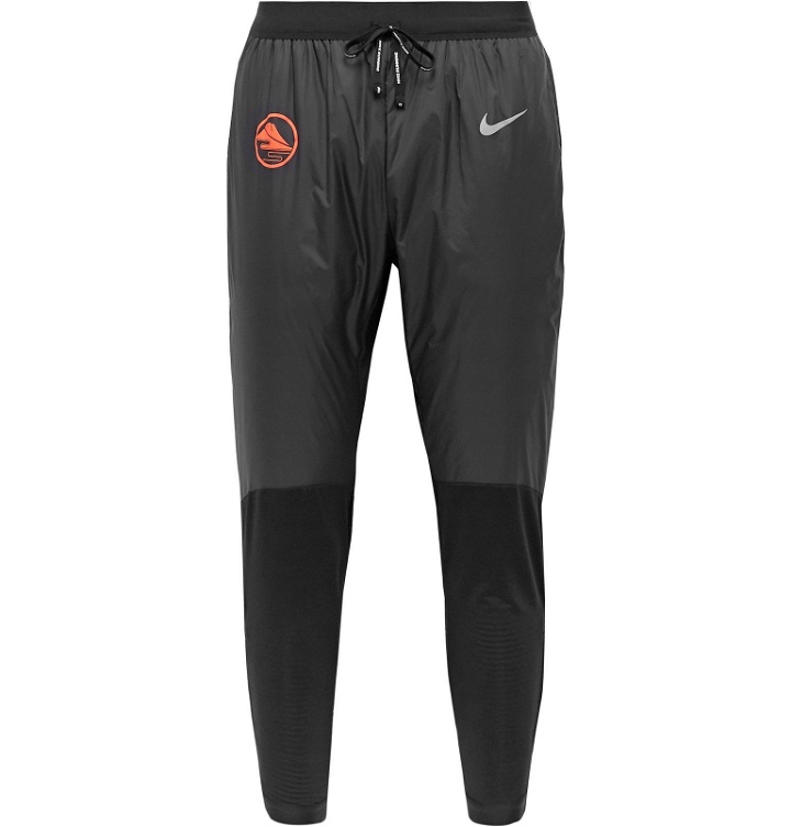 Photo: Nike Running - Phenom Elite Slim-Fit Tapered Thermore Shell and Fleece-Back Stretch-Jersey Trousers - Black