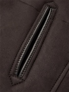 BRIONI - Slim-Fit Leather-Trimmed Shearling Jacket - Brown