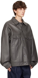 The Frankie Shop Gray Conan Faux-Leather Jacket