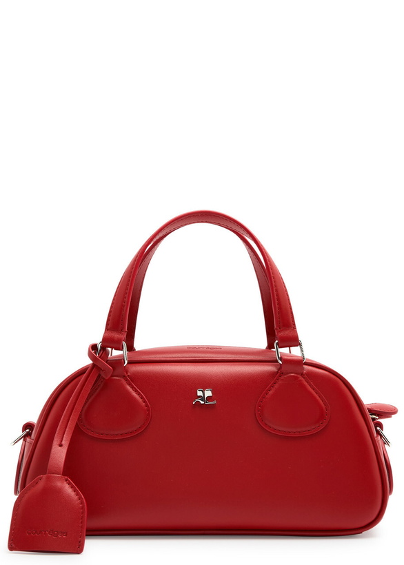 Photo: Courrèges Friday Bowling Leather top Handle bag - Red - One Size