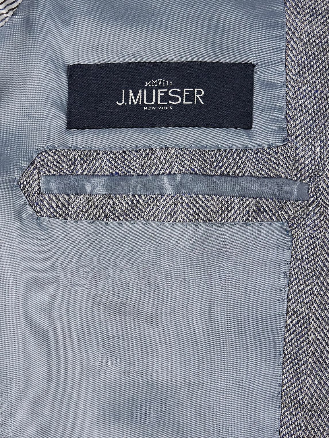 J. Mueser - Waverly Herringbone Linen and Wool-Blend Blazer - Blue