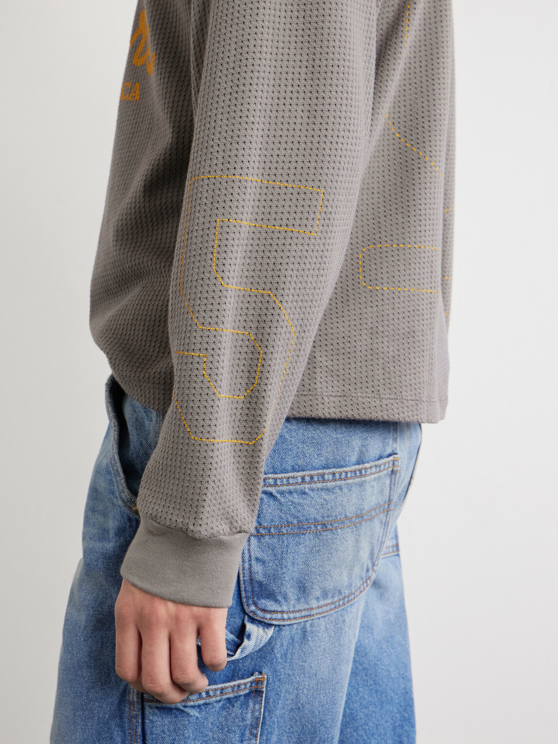 Cherry Los Angeles - Logo-Print Cotton-Mesh T-shirt - Gray