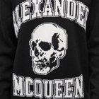 Alexander McQueen Men's Varsity Skull Logo Crew Knit in Black/Ivory