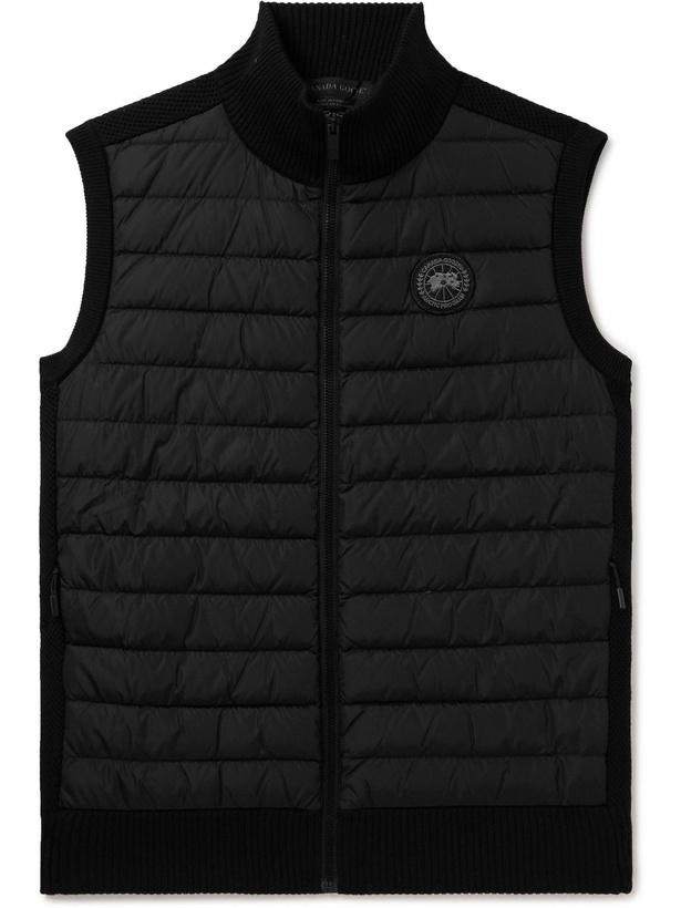 Photo: Canada Goose - HyBridge Slim-Fit Merino Wool and Quilted Nylon Down Gilet - Black