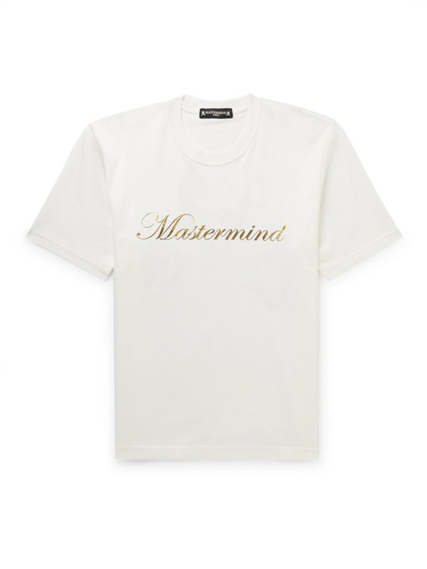 Photo: Mastermind World - Metallic Logo-Print Cotton-Jersey T-Shirt - White