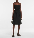 Deveaux New York - Sky cotton-blend poplin midi dress