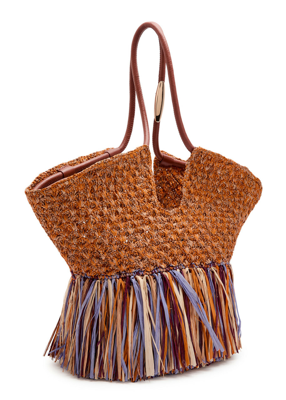 Zimmermann Goldentime Medium Fringed Raffia Tote bag - Multicoloured 1 - One Size