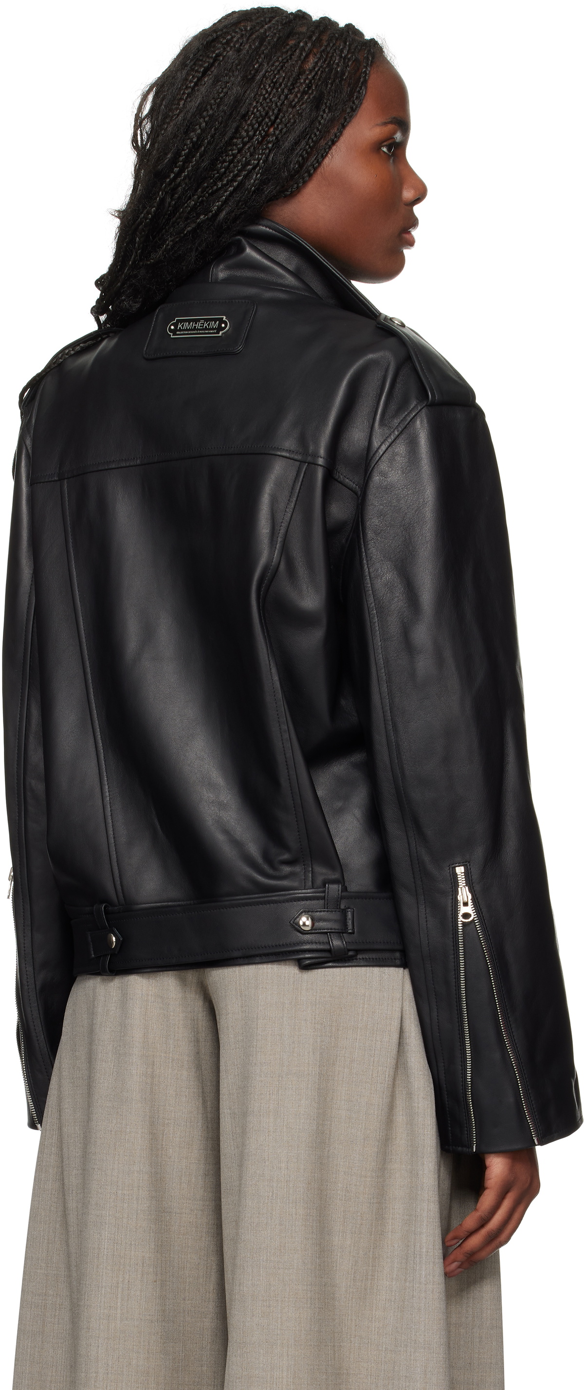 KIMHĒKIM Black Biker Leather Jacket