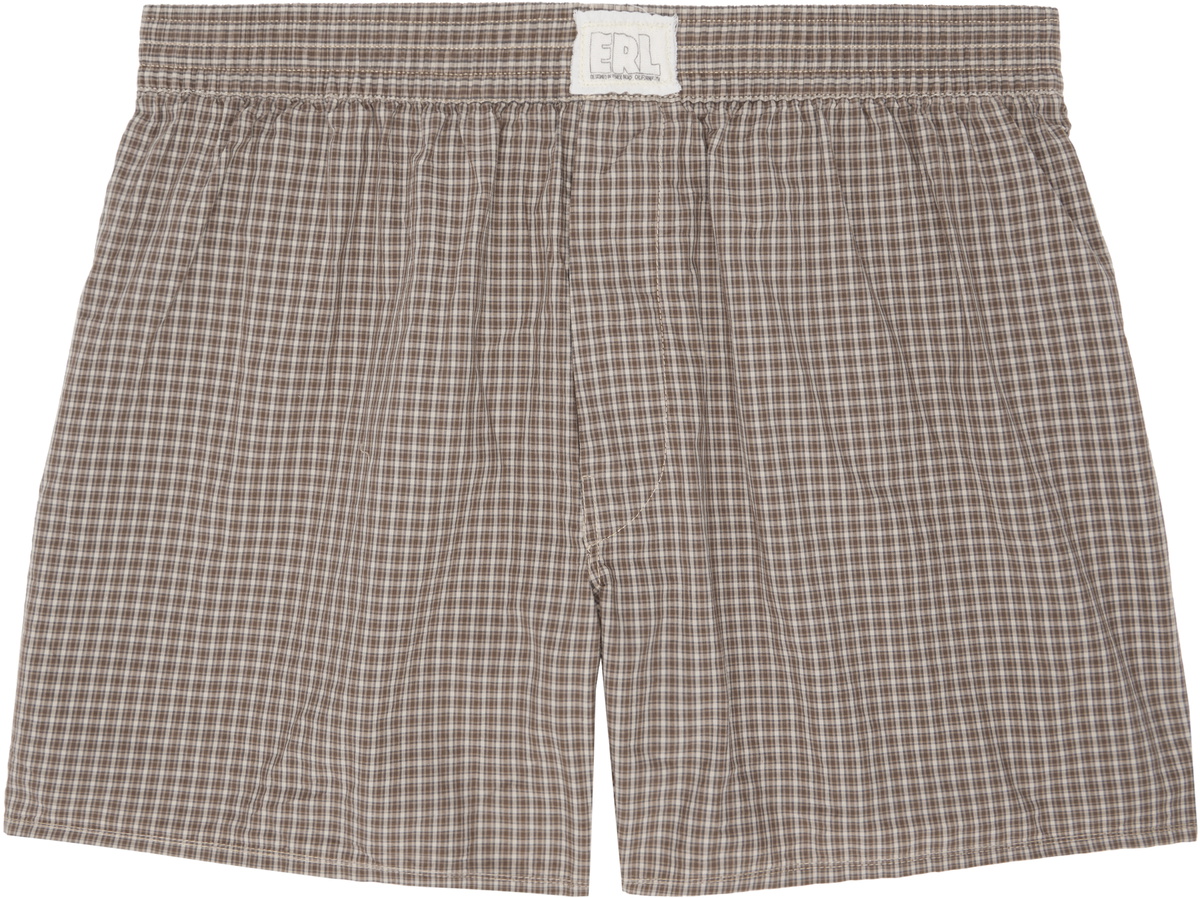 ERL Brown Mini Plaid Boxers