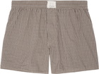 ERL Brown Mini Plaid Boxers