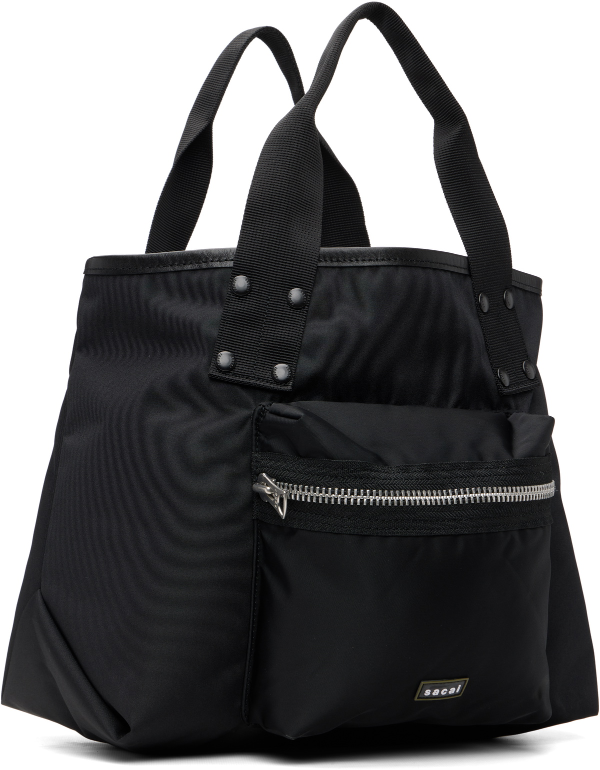 sacai Black Medium Pocket Tote