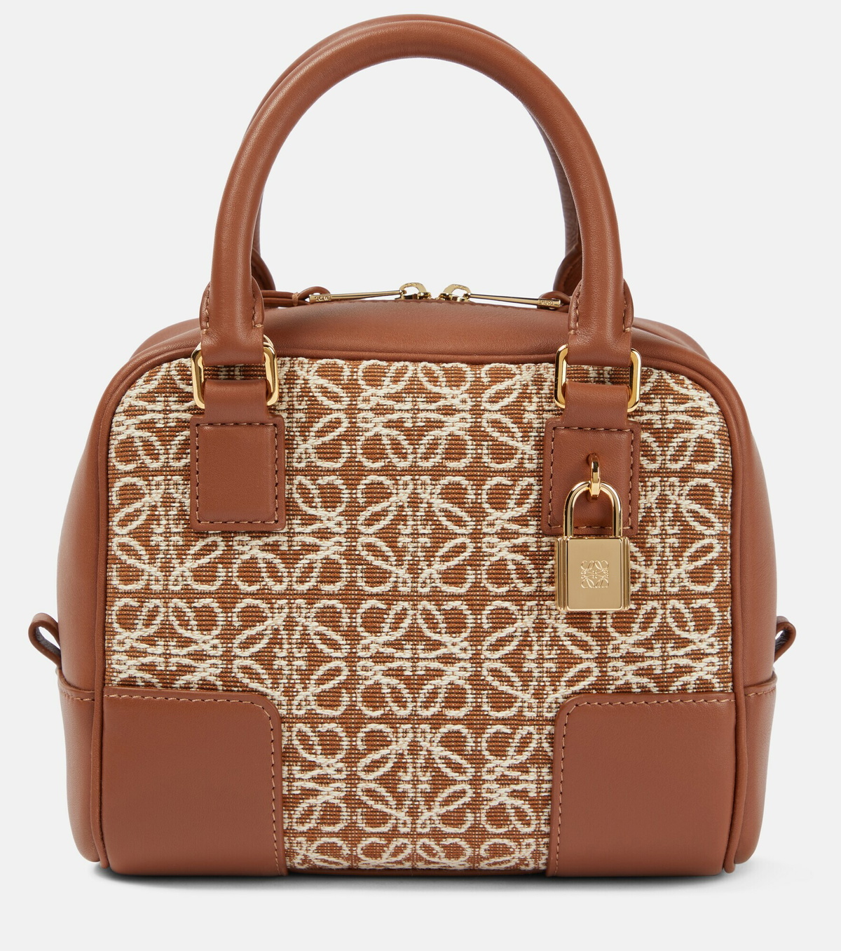 Loewe - Amazona 19 Square jacquard and leather tote Loewe