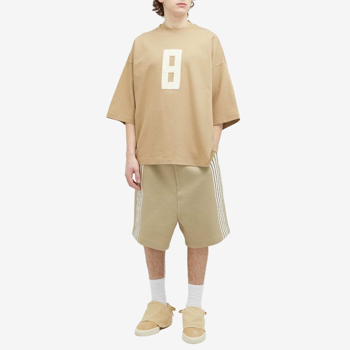Fear of God Men's Embroidered 8 Milano T-Shirt in Dune Fear