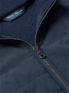 Peter Millar - Slim-Fit Quilted Wool-Blend Shell and Ribbed Cashmere Hooded Jacket - Blue