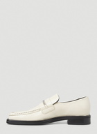 Square Toe Chain Loafers in White