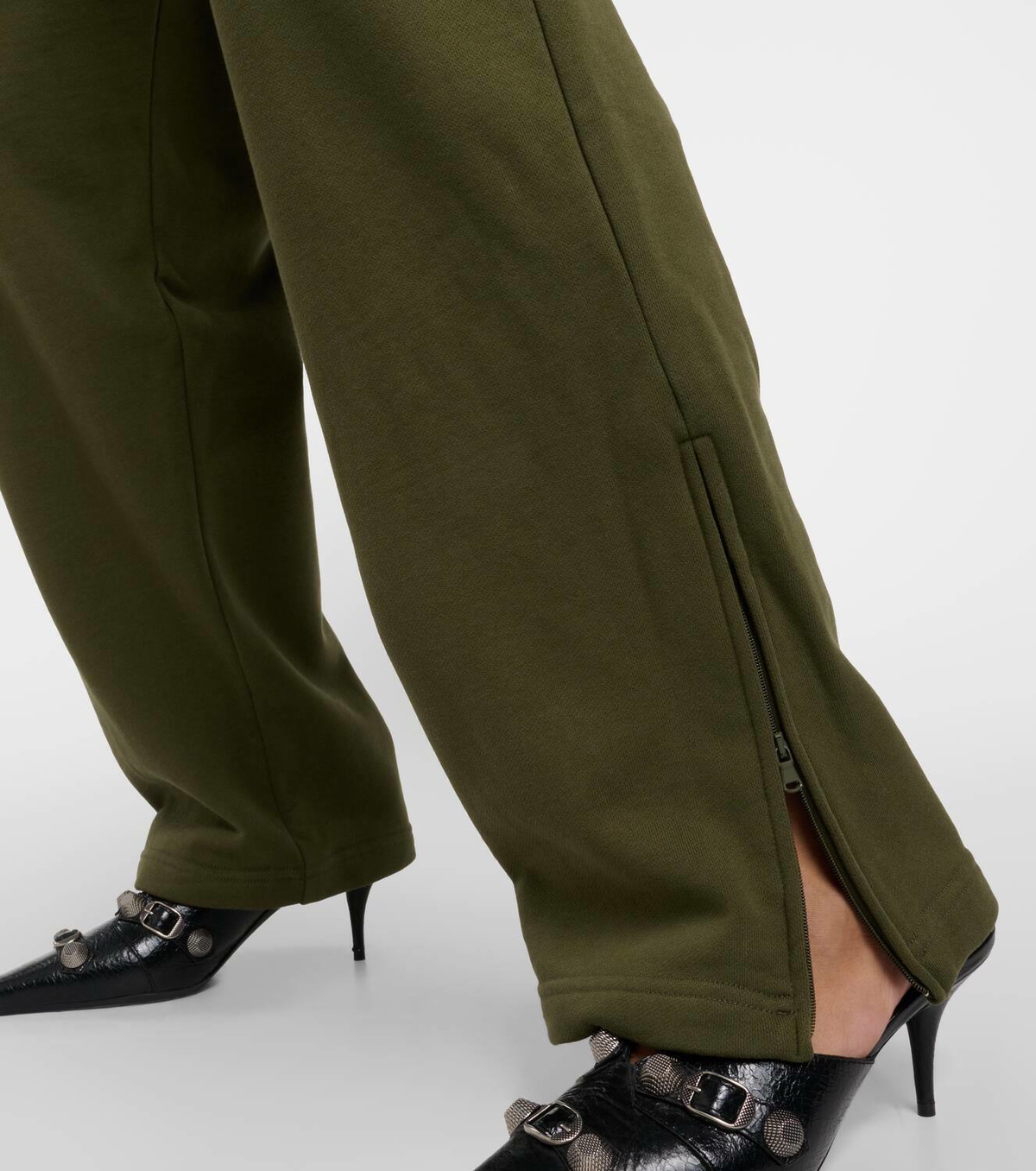 Side Split high-rise leggings in green - Wardrobe NYC