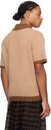 Glass Cypress Brown & Beige Knitted Polo