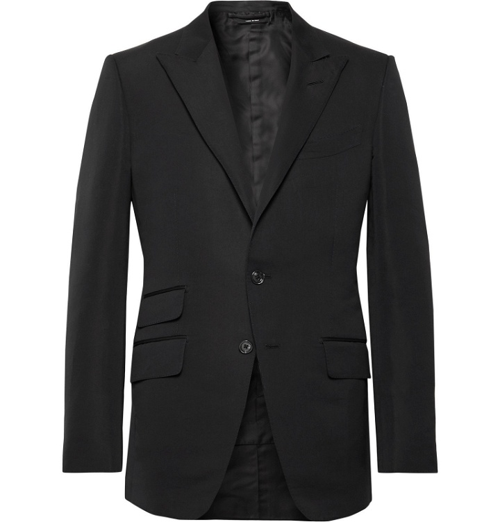 Photo: TOM FORD - Black O'Connor Slim-Fit Cotton and Silk-Blend Suit Jacket - Black