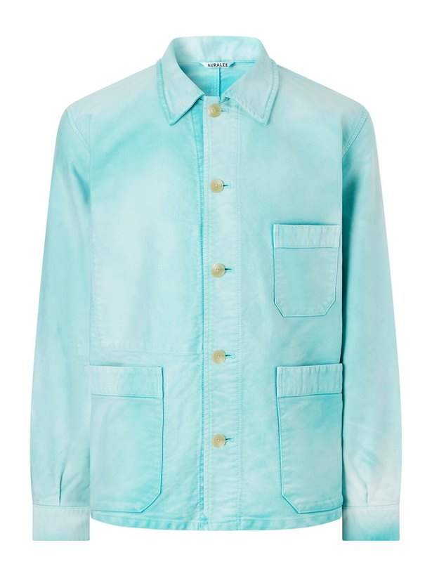 Photo: Auralee - Garment-Dyed Cotton-Moleskin Blouson Jacket - Blue