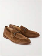 DUNHILL - Chiltern Suede and Leather Loafers - Brown