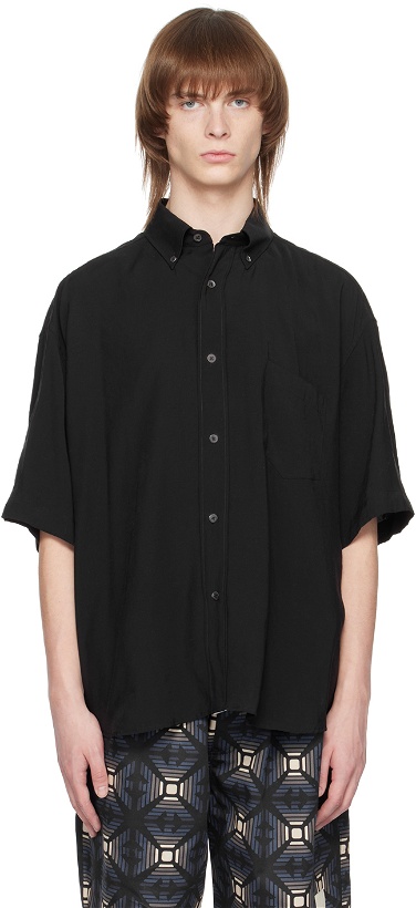 Photo: Emporio Armani Black Semi-Sheer Shirt