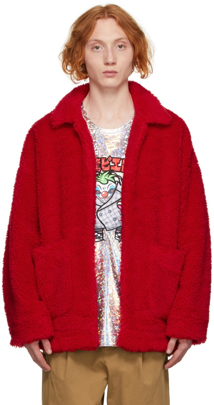 Photo: Doublet Red Sherpa 'Painted' Coat