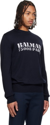Balmain Black 'Balmain' Stamp Merino Wool Sweater