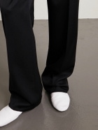 CELINE - Jazz Wide-Leg Pleated Wool-Twill Trousers - Black