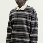 NN07 Men's David Stripe Rugby Shirt in Grey Stripe