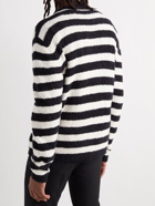 Balmain - Logo-Appliquéd Striped Cotton Sweater - Black