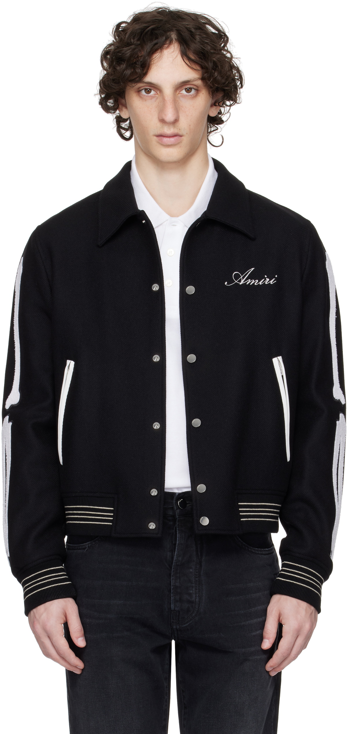 AMIRI Gray & Silver DB Shimmer Blazer Amiri