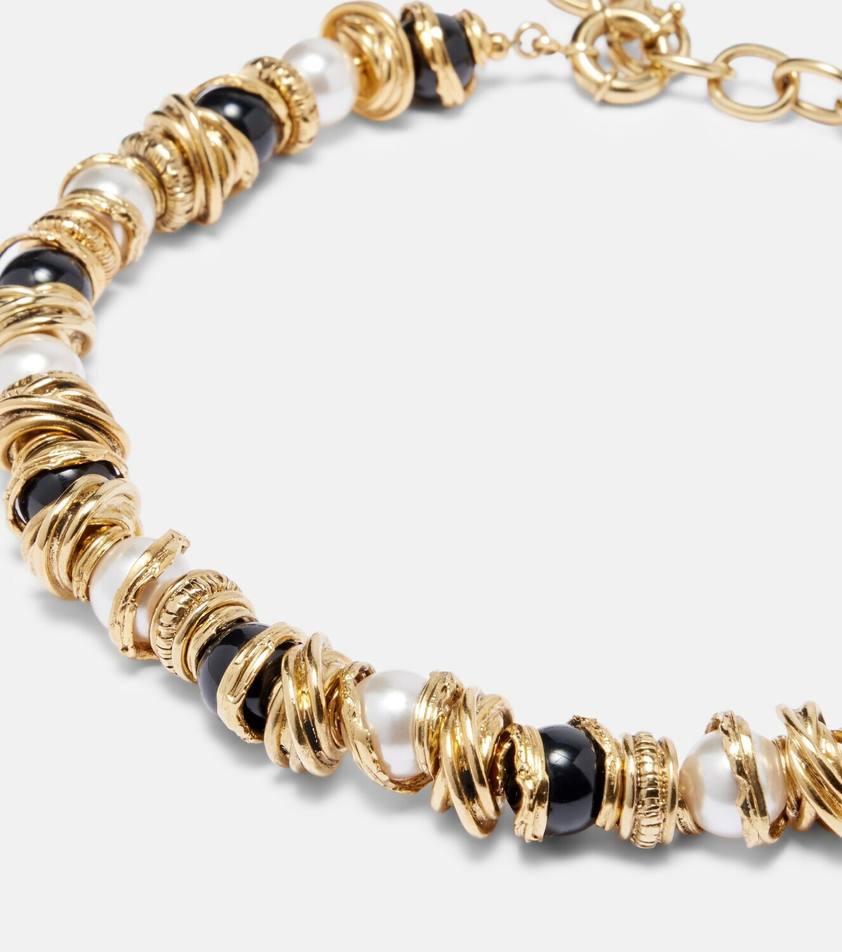 Saint Laurent Loulou embellished necklace