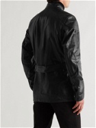 BELSTAFF - Trialmaster Logo-Appliquéd Waxed-Leather Jacket - Black