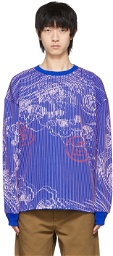 Clot Blue Polyester Sweater