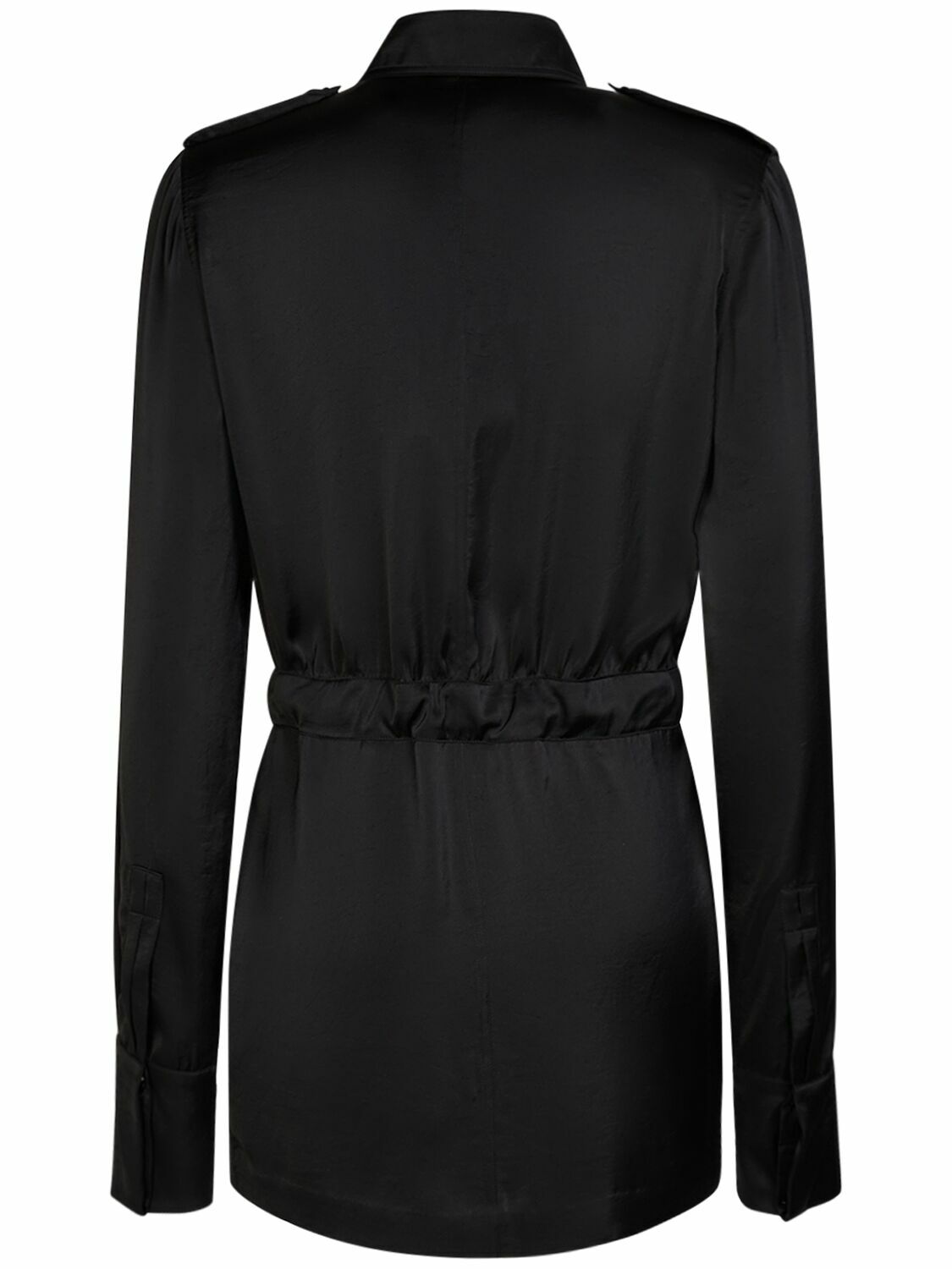 SAINT LAURENT Saharan Mini Dress with Waist Belt