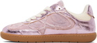 GANNI Pink Crinkle Metallic Sneakers