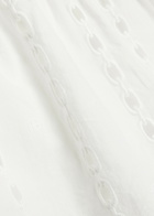 Anine Bing Kam Embroidered Cotton Shorts White