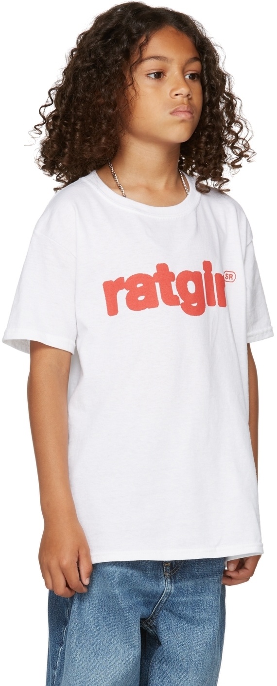Stray Rats SSENSE Exclusive Kids White Cotton 'RatGirl' T-Shirt